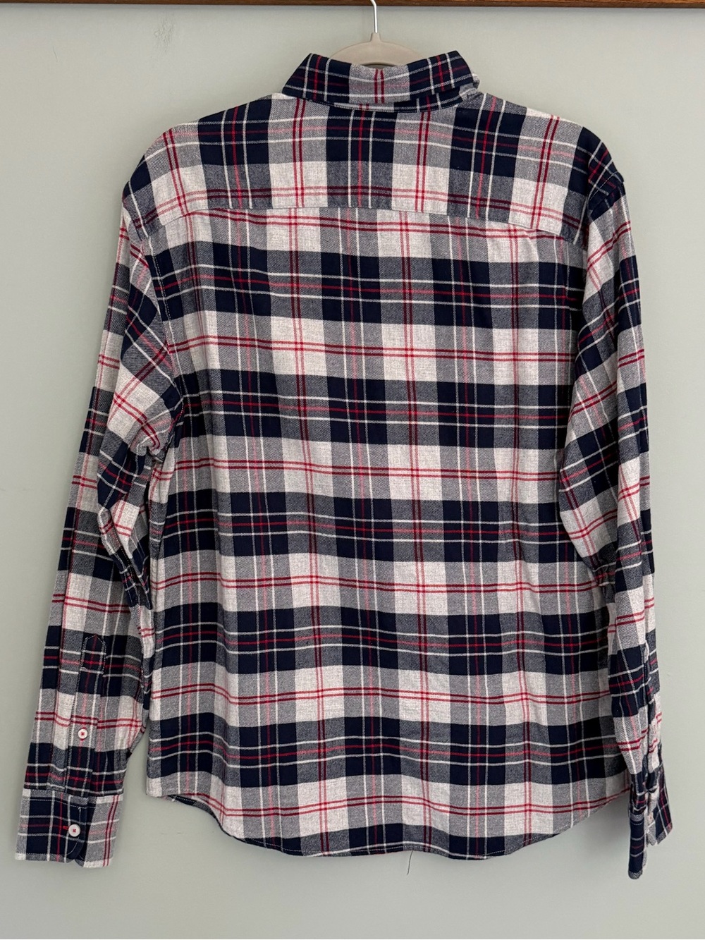 UNTUCKit "Campeneta" 100% Cotton Blue Red Gray Plaid Long Sleeve Flannel Shirt - Picture 9 of 15
